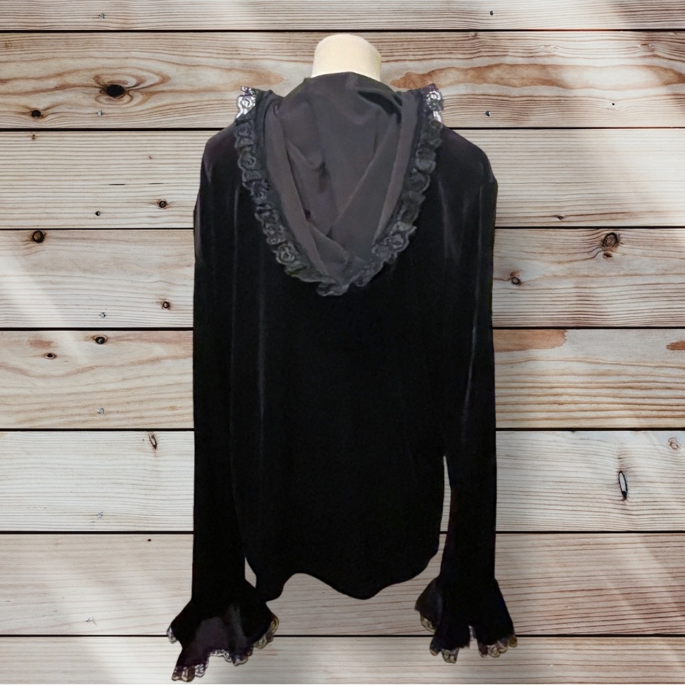 Flaming Angels Canada Velvet & Lace Gothic Victorian Vampire Hood Cloak 24 XXL - Picture 9 of 16